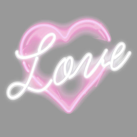 Neon Love PW White Modern Wood Framed Art Print by Carr, Hailey