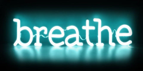 Neon Breathe AB Black Ornate Wood Framed Art Print with Double Matting by Carr, Hailey