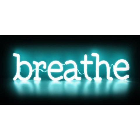 Neon Breathe AB Black Modern Wood Framed Art Print with Double Matting by Carr, Hailey