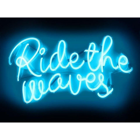 Neon Ride The Waves AB Gold Ornate Wood Framed Art Print with Double Matting by Carr, Hailey