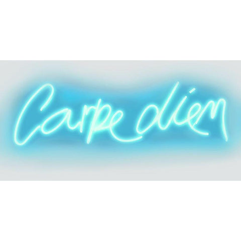 Neon Carpe Diem AW Black Modern Wood Framed Art Print by Carr, Hailey