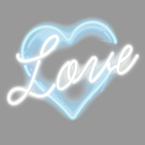 Neon Love AW Black Modern Wood Framed Art Print by Carr, Hailey