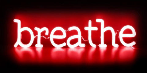 Neon Breathe RB White Modern Wood Framed Art Print with Double Matting by Carr, Hailey