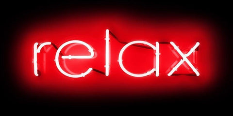 Neon Relax RB White Modern Wood Framed Art Print with Double Matting by Carr, Hailey