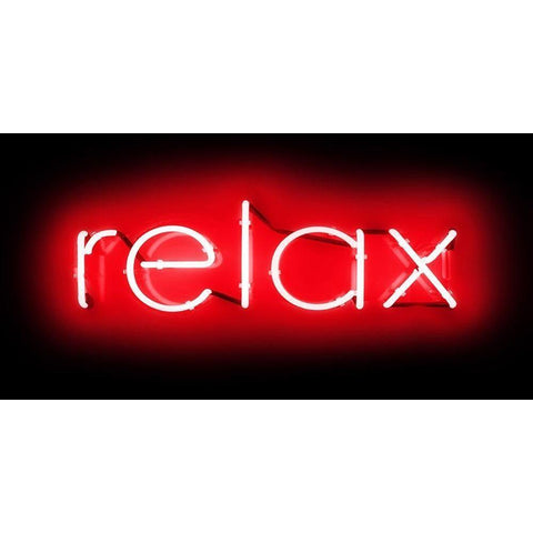 Neon Relax RB Black Modern Wood Framed Art Print by Carr, Hailey