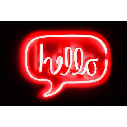 Neon Hello RB White Modern Wood Framed Art Print by Carr, Hailey