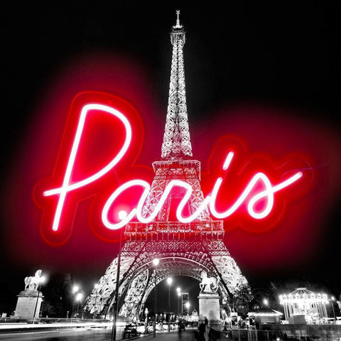 Neon Paris RB White Modern Wood Framed Art Print by Carr, Hailey