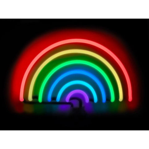 Neon Rainbow  Black Modern Wood Framed Art Print by Carr, Hailey
