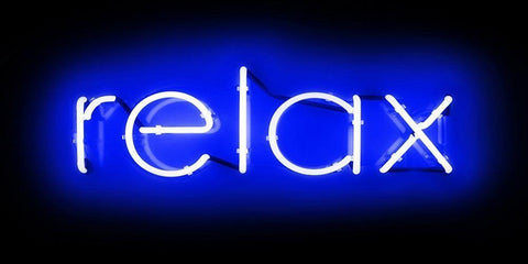 Neon Relax BB White Modern Wood Framed Art Print with Double Matting by Carr, Hailey