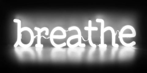 Neon Breathe WB Black Ornate Wood Framed Art Print with Double Matting by Carr, Hailey