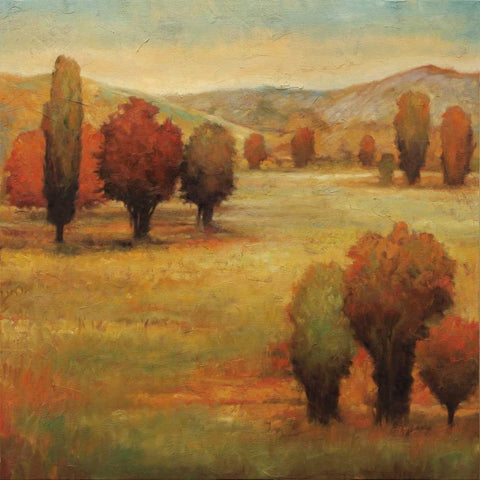 Hillside Meadow I Black Modern Wood Framed Art Print by Leonard, Jeffrey