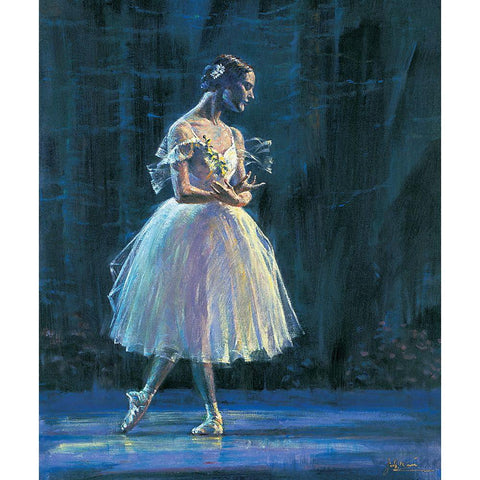 Giselle White Modern Wood Framed Art Print by Kam, Jin G.