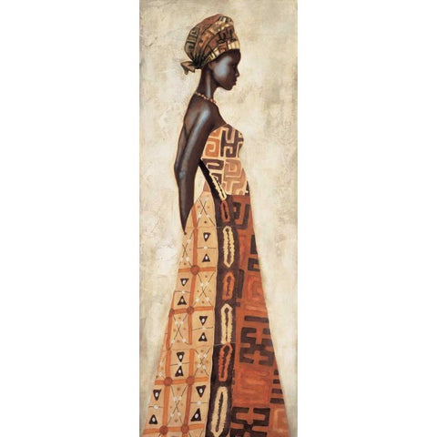 Femme Africaine I White Modern Wood Framed Art Print by Leconte, Jacques