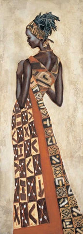 Femme Africaine II Black Ornate Wood Framed Art Print with Double Matting by Leconte, Jacques