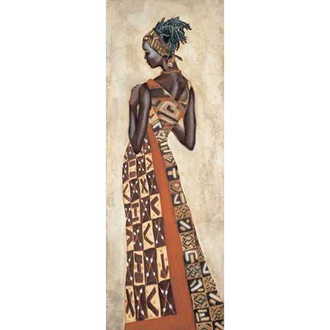 Femme Africaine II Gold Ornate Wood Framed Art Print with Double Matting by Leconte, Jacques