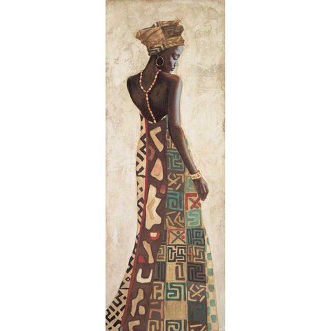 Femme Africaine III White Modern Wood Framed Art Print by Leconte, Jacques