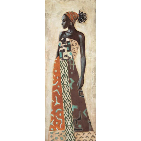 Femme Africaine IV Black Modern Wood Framed Art Print with Double Matting by Leconte, Jacques