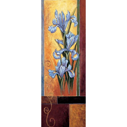 Iris Gold Ornate Wood Framed Art Print with Double Matting by Deveraux, Jill