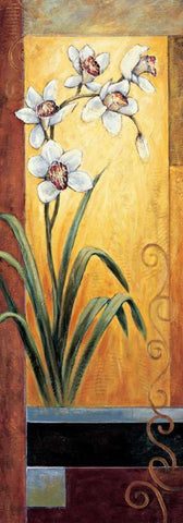 Orchid Black Ornate Wood Framed Art Print with Double Matting by Deveraux, Jill