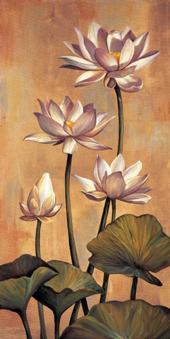 White Lotus Black Ornate Wood Framed Art Print with Double Matting by Deveraux, Jill