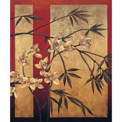 Orchid Screen White Modern Wood Framed Art Print by Deveraux, Jill