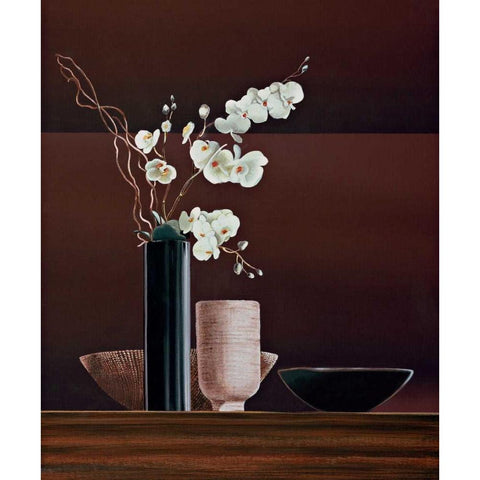 Ikebana I White Modern Wood Framed Art Print by Ross, Yuki