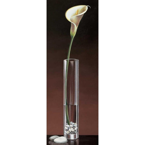 Calla Haiku White Modern Wood Framed Art Print by Ross, Yuki