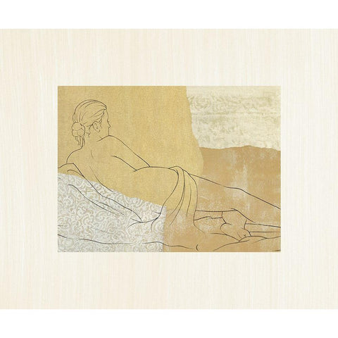 The Female Figure III Gold Ornate Wood Framed Art Print with Double Matting by Robbins, Jason