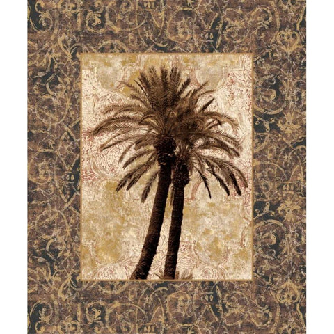 Palm Collage I White Modern Wood Framed Art Print by Seba, John