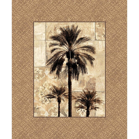 Palm Paradise I Black Modern Wood Framed Art Print with Double Matting by Seba, John