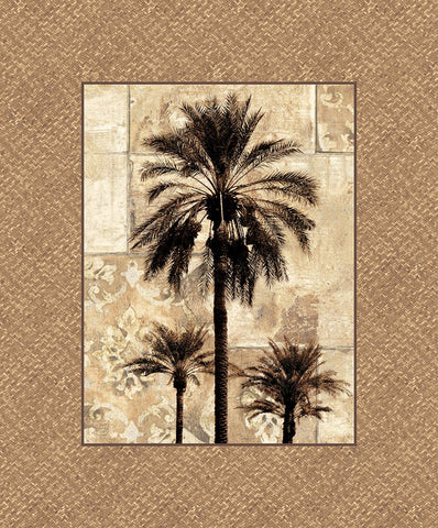 Palm Paradise I White Modern Wood Framed Art Print with Double Matting by Seba, John