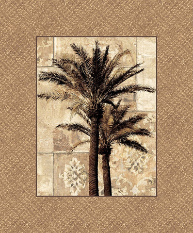 Palm Paradise II Black Ornate Wood Framed Art Print with Double Matting by Seba, John