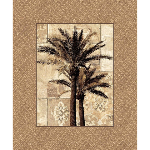 Palm Paradise II Black Modern Wood Framed Art Print by Seba, John