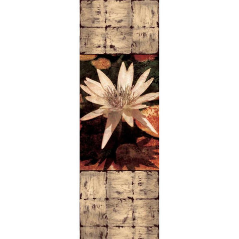 Waterlily Panel I White Modern Wood Framed Art Print by Seba, John