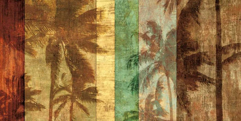 Palm Shadows II Black Ornate Wood Framed Art Print with Double Matting by Seba, John