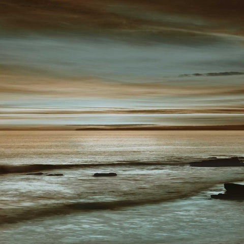 Hightide Black Modern Wood Framed Art Print with Double Matting by Seba, John