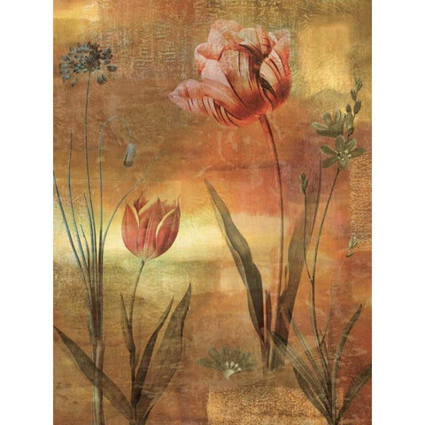 Tulip Garden II Gold Ornate Wood Framed Art Print with Double Matting by Seba, John