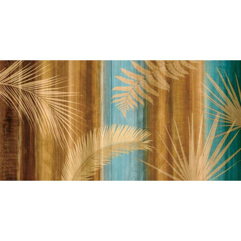 Caribbean Palms Black Modern Wood Framed Art Print with Double Matting by Seba, John