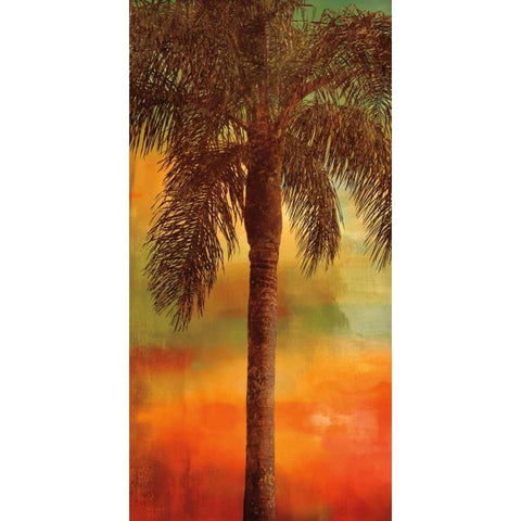 Sunset Palms I Gold Ornate Wood Framed Art Print with Double Matting by Seba, John