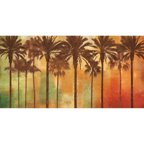 Palm Paradise Black Modern Wood Framed Art Print by Seba, John