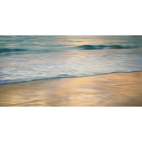 Shoreline Sunset White Modern Wood Framed Art Print by Seba, John