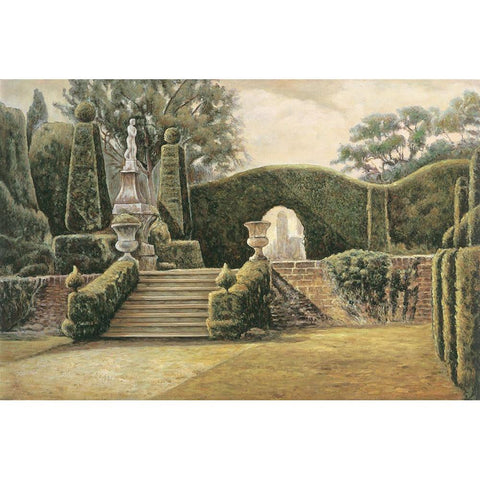 Steps to the Garden II White Modern Wood Framed Art Print by Collins, Isabelle