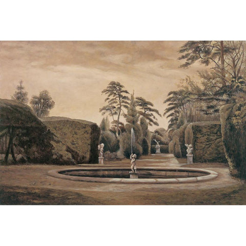 Classical Garden I Black Modern Wood Framed Art Print by Collins, Isabelle