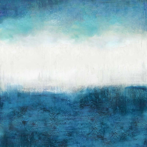 Aqua Dawn Black Modern Wood Framed Art Print by Blake, Jaden