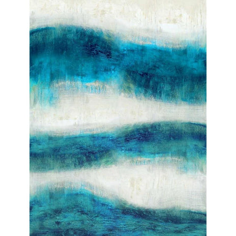 Emerge in Aqua Black Modern Wood Framed Art Print with Double Matting by Blake, Jaden