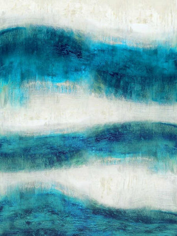 Emerge in Aqua Black Ornate Wood Framed Art Print with Double Matting by Blake, Jaden