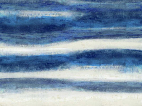 Emerge in Indigo White Modern Wood Framed Art Print with Double Matting by Blake, Jaden