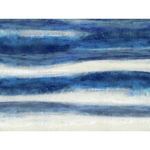 Emerge in Indigo Black Modern Wood Framed Art Print by Blake, Jaden