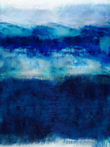 Indigo Dawn White Modern Wood Framed Art Print with Double Matting by Blake, Jaden