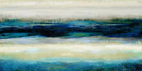 Reflections in Blue White Modern Wood Framed Art Print with Double Matting by Blake, Jaden